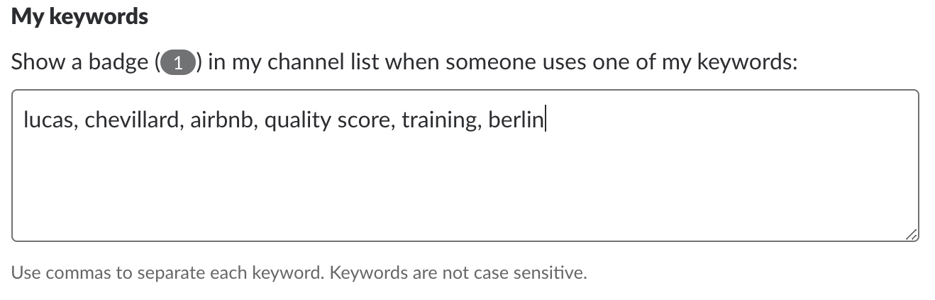 How to use Slack: My keywords in Slack